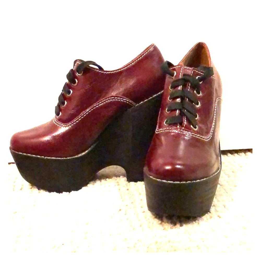 Burgundy Jeffrey Campbell Tardy Lo Shoe Size 5